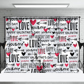 Lofaris Messy Repeated Love Happy Valentines Day Backdrop